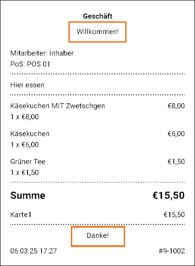 Dieser Text wird nun auf alle Quittungen gedruckt