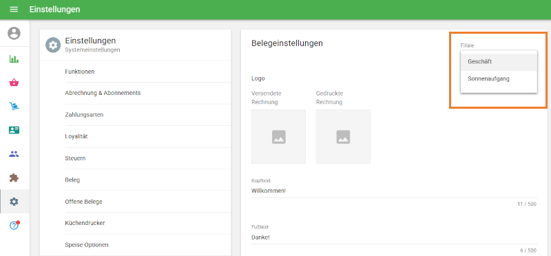 Geschäfte verwalten
