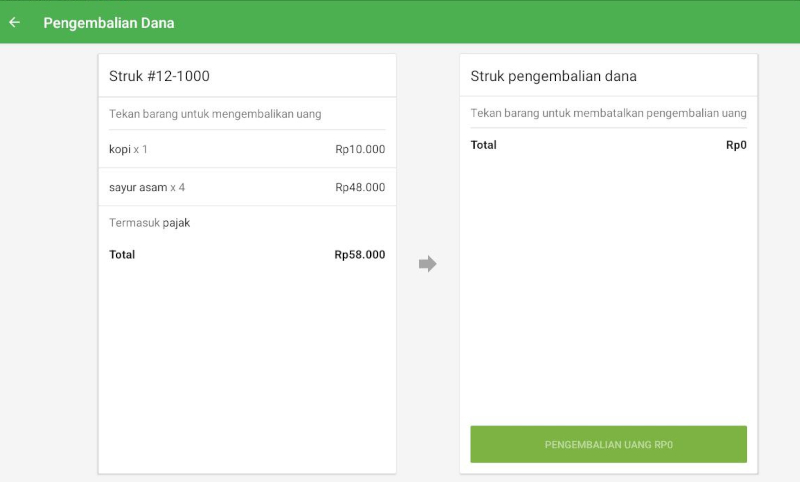 Struk Pengembalian Dana