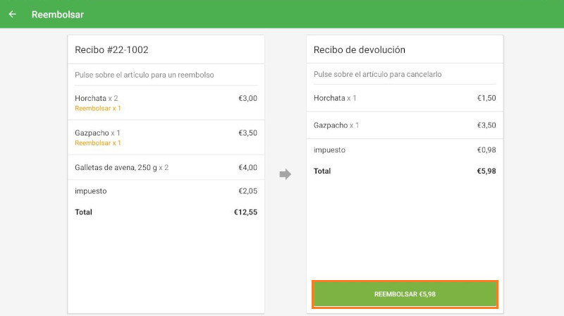 Completar el reembolso