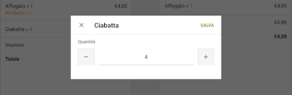 finestra di dialogo che consente di specificare l'importo da rimborsare