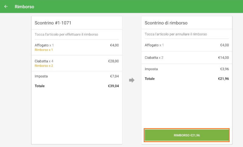 Completa il rimborso