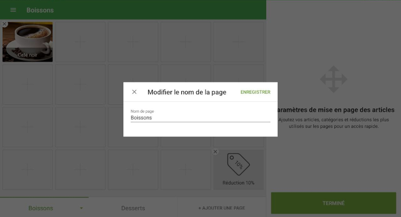 la fenêtre contextuelle