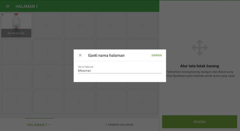 Untuk mengganti nama halaman, masukkan nama baru di jendela pop-up lalu ketuk ‘Simpan’