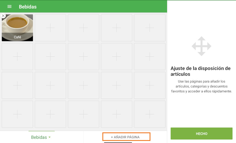 botón «Añadir página»