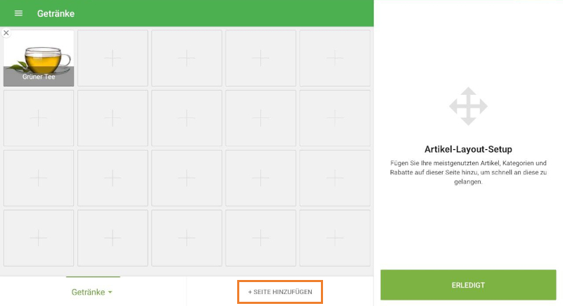 Button Seite hinzufügen