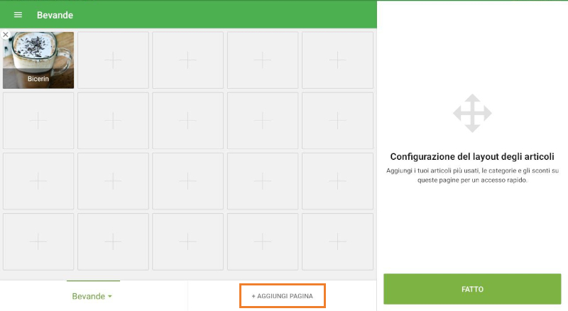 pulsante Aggiungi pagina