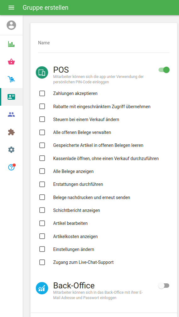 POS-Zugriffsrechte