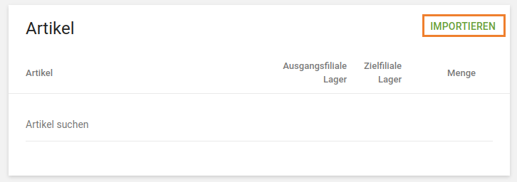 Schaltfläche Importieren