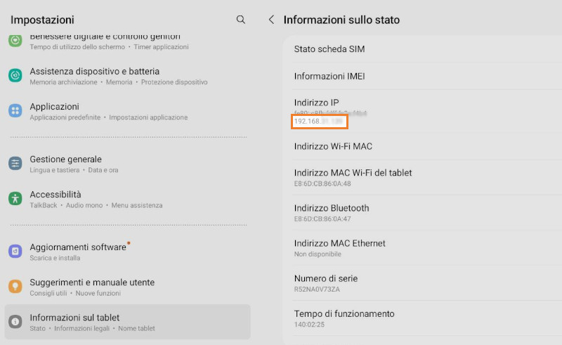 Impostazioni e nel menu Informazioni sul dispositivo