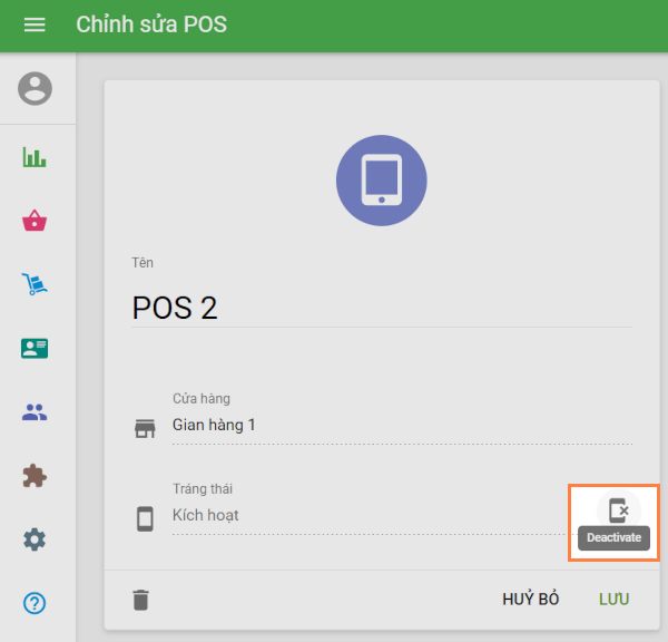 Cách hủy kích hoạt POS