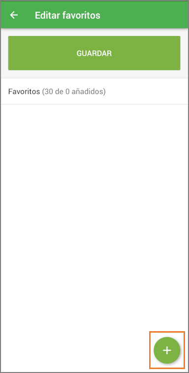 Tocca il pulsante più per aggiungere articoli all'elenco.