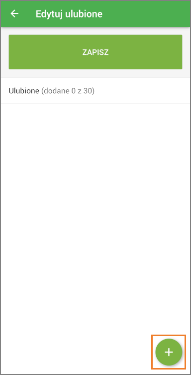 Naciśnij przycisk plusa, aby dodać artykuly do listy.