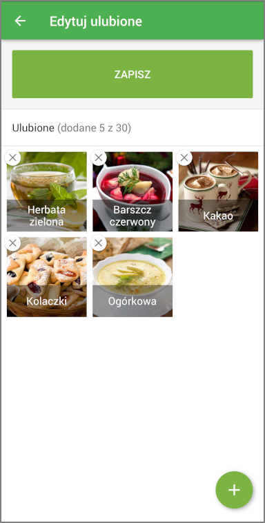 Naciśnij przycisk „Zapisz”, aby sfinalizować listę ulubionych.