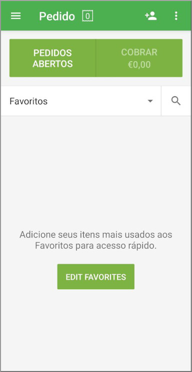 Toque no botão "Editar favoritos" para entrar no modo de edição