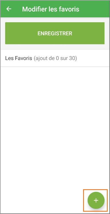 Tapez sur le bouton plus pour ajouter des articles à la liste