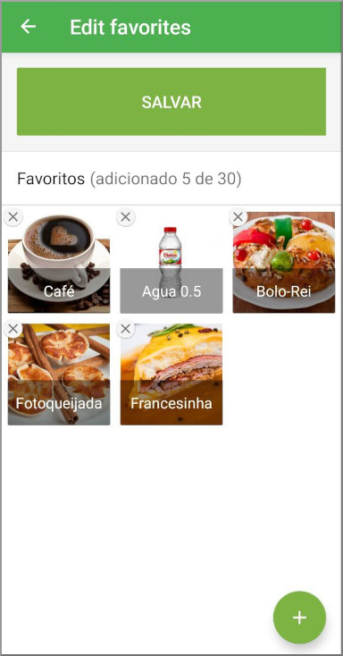 Toque no botão "Salvar" para finalizar a lista de favoritos