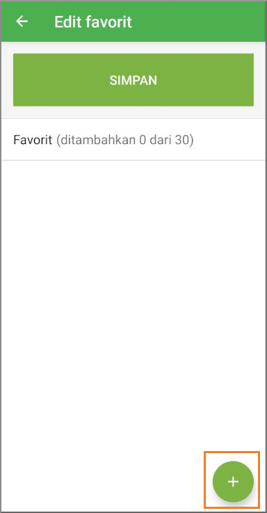 Ketuk tombol tambah untuk menambahkan item ke daftar.