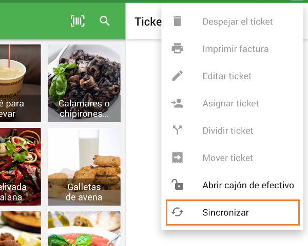 el botón de sincronización