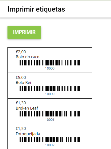 A página HTML gerada com as etiquetas