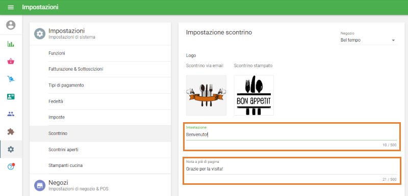  campi 'Intestazione' e/o 'Piè di pagina'