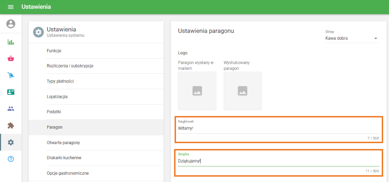 pola „Nagłówek” i „Stopka”