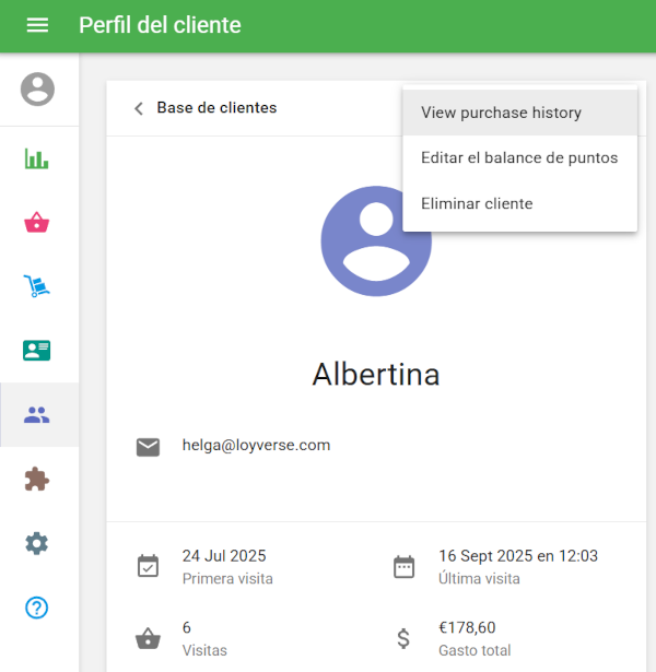 Ver historial de compras