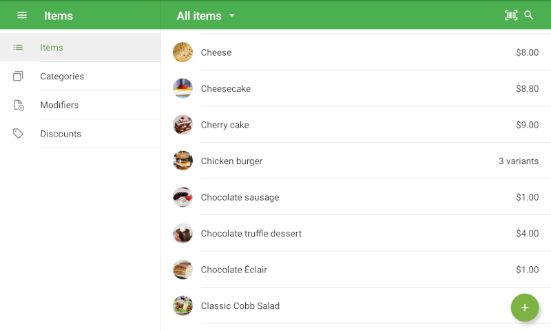 Item list without an Internet connection