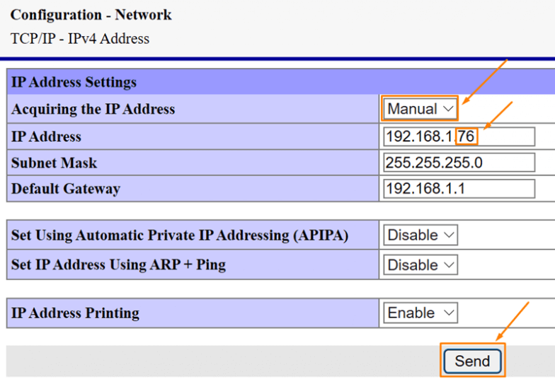 その後、「Send」をクリックします。