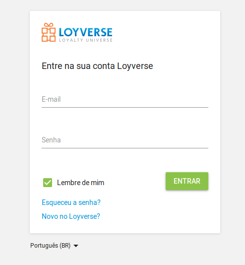 Digite o e-mail cadastrado e a senha