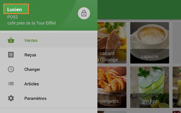 pouvez voir il ou son nom de l’en-tête de menu.