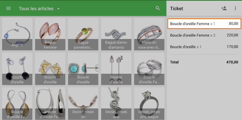 article apparaît dans votre ticket