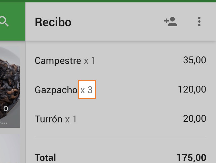 número de artículos incrementará por uno