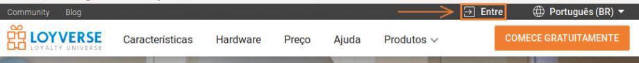acessar o back office da página inicial da Loyverse pressionando a tecla 'INSCREVER-SE'