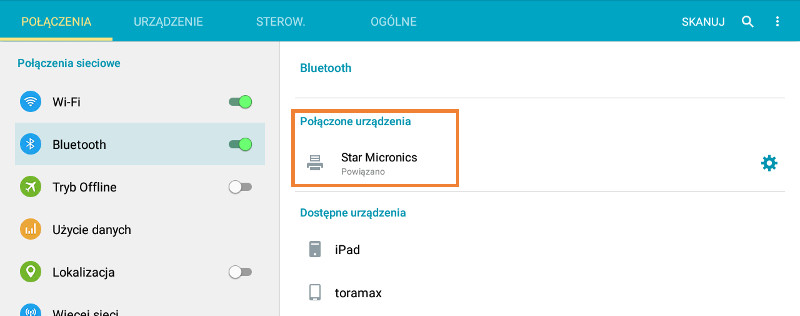 "Połączony" drukarka