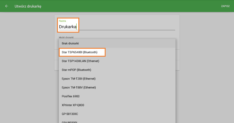 "Nazwa" i model drukarki