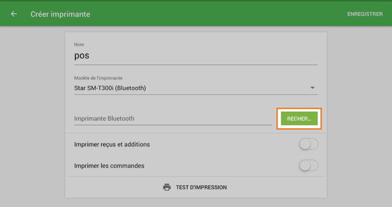 le bouton « Recherche »