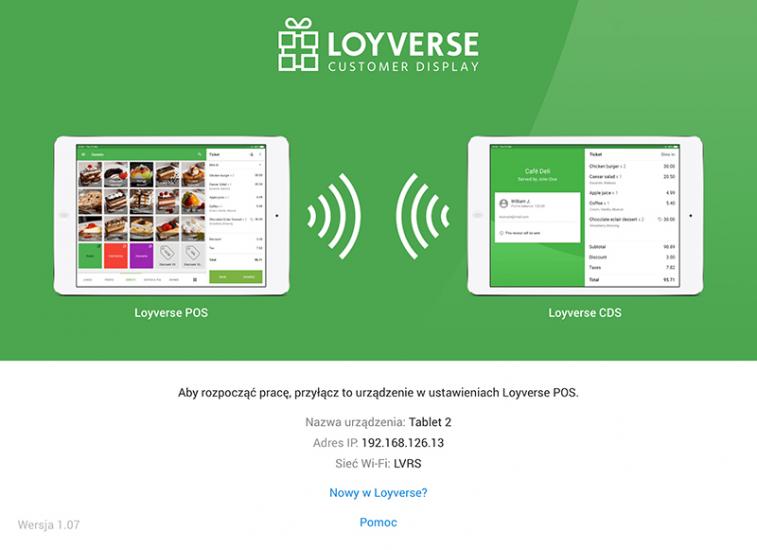 ekran powitalny Loyverse CDS