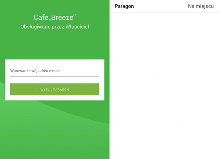 Jeżeli widzisz ekran z pustym paragonem, to wyświetlacz klienta został podłączony do Loyverse POS.