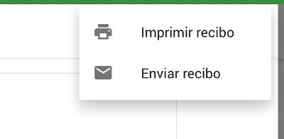 el botón para reenviar está bajo el menú de tres puntos y reimprimir un recibo 