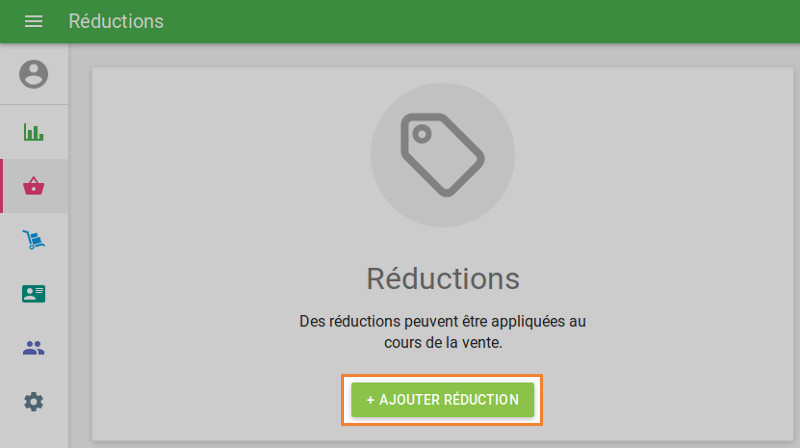 le bouton ‘+ AJOUTER UN Reduction’