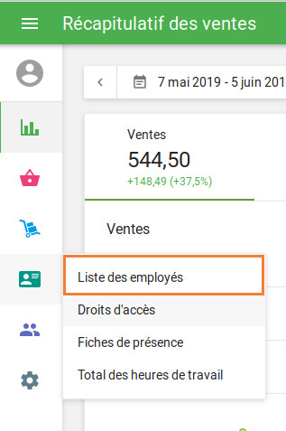 Aller à la «Liste des employés» dans la section «Employés».