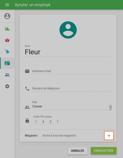 la flèche vers le bas