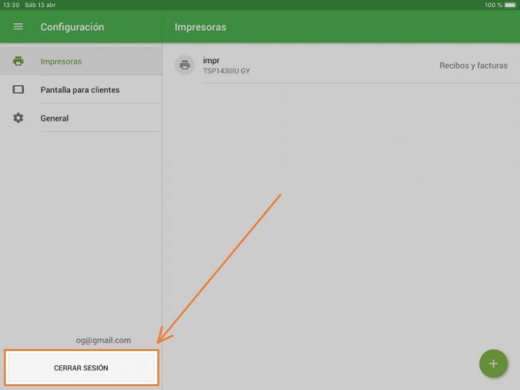 el botón ’Cerrar Sesión’
