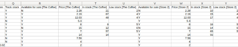 Multiple stores export file