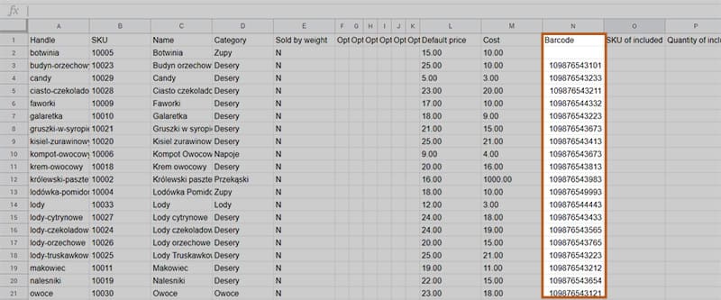 kolumna Kod kreskowy