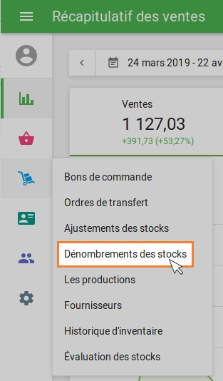 Comptage d'inventaire