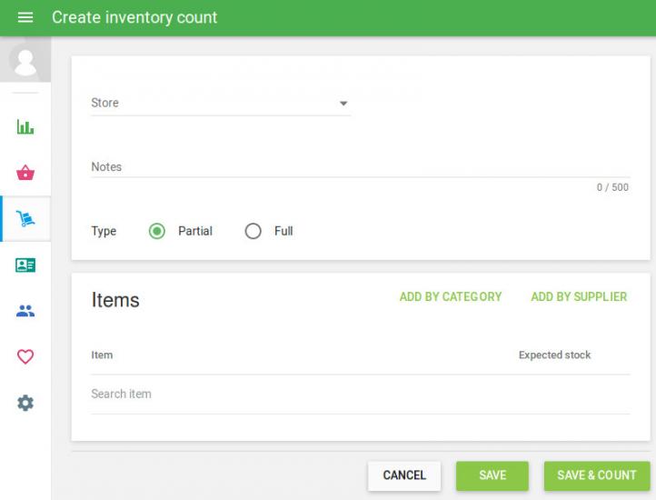 Créer un comptage d'inventaire