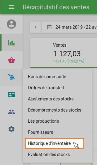 Historique des stocks