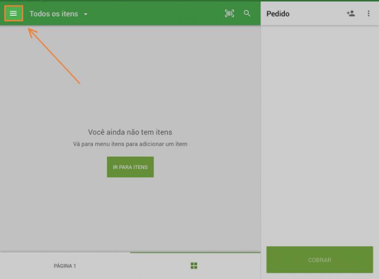 Uma vez que você estiver conectado, pressione o botão ☰ (menu) no canto superior esquerdo